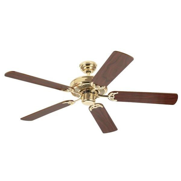 Brightbomb Contractors Choice 52 in. Polished Brass Indoor Ceiling Fan BR1739042 - main